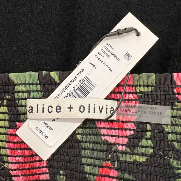 Alice and Olivia | Zarya Asymmetric Mini Skirt| Floral Silk Blend | Size 2 | NWT - Picture 7 of 7